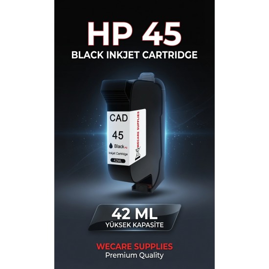 Wecare Hp 45 Plotter Kartuşu Tam dolu 42ml Donma Yapmaz